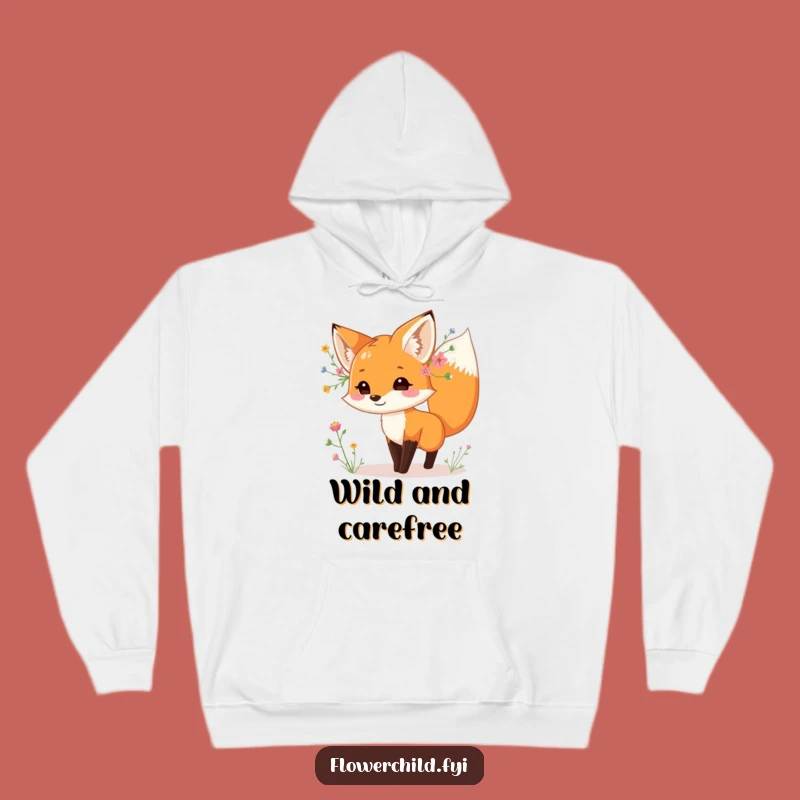 Cozy Funny Fox Wildflower Dance Hoodie - Warm & Playful Comfort