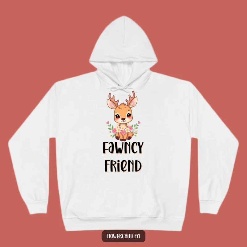 Funny Gentle Deer Flower Garland Hoodie - Cozy Woodland Comfort Gift