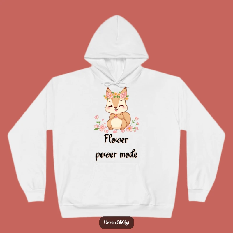 Funny Squirrel Flower Crown Hoodie: Cozy Petal Gathering Sweatshirt, Fantastic Funny Gift