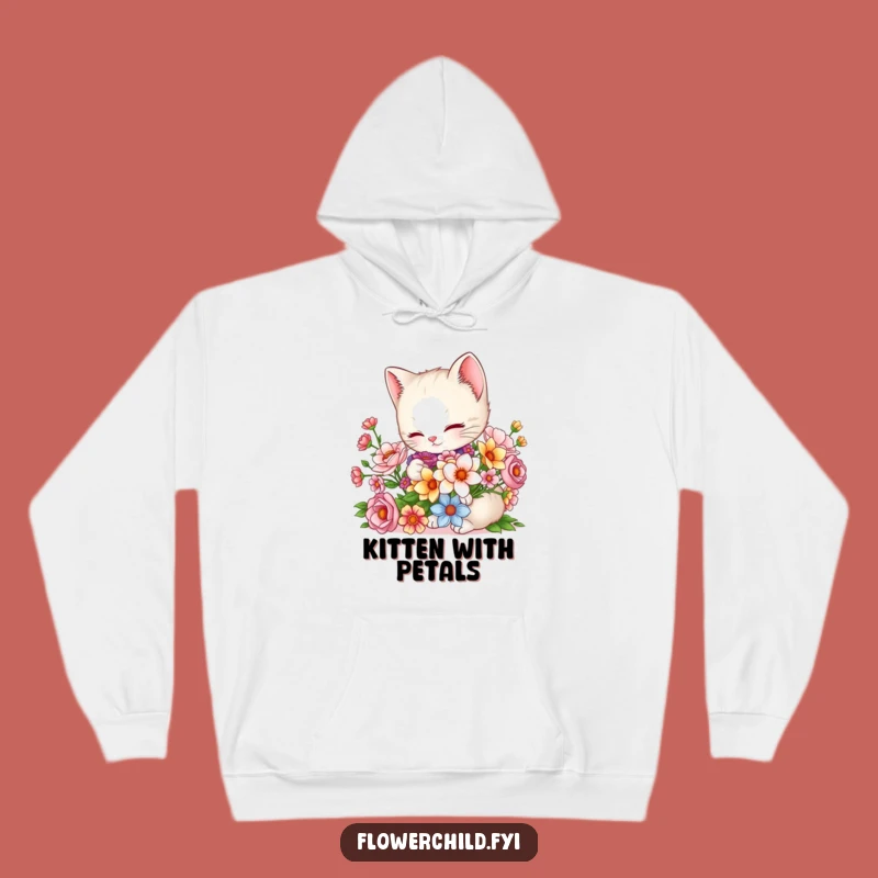 Funny Charming Kitten Bouquet Hoodie: Cozy Comfort with Floral Charm
