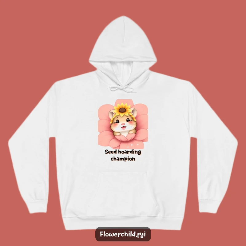 Funny Giggling Hamster Sunflower Hoodie - Cozy & Hilarious Pet Lover Apparel