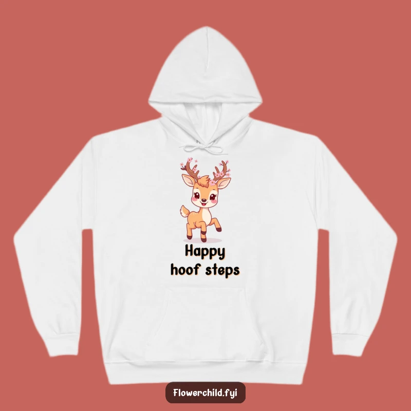 Funny Deer Prancing Hoodie - Cozy Blossom Antler Sweatshirt Gift
