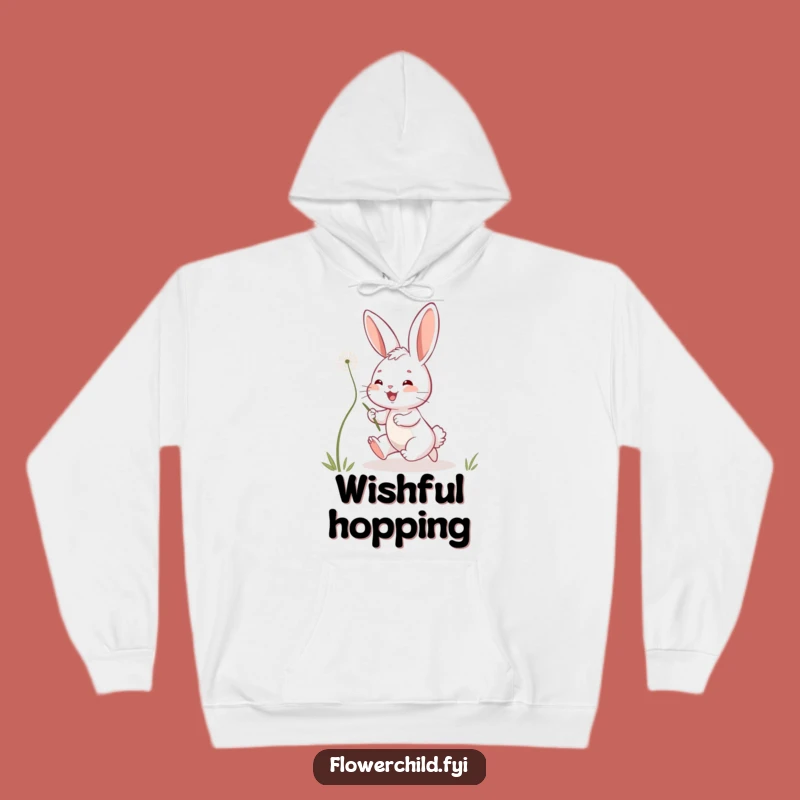 Cozy Funny Bunny Hoodie: Playful Dandelion Chase, Warm Funny Gift