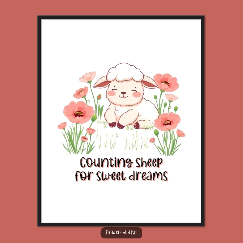 Free Printable Peaceful Sheep Wall Art - Downloadable Serene & Cozy Decor!