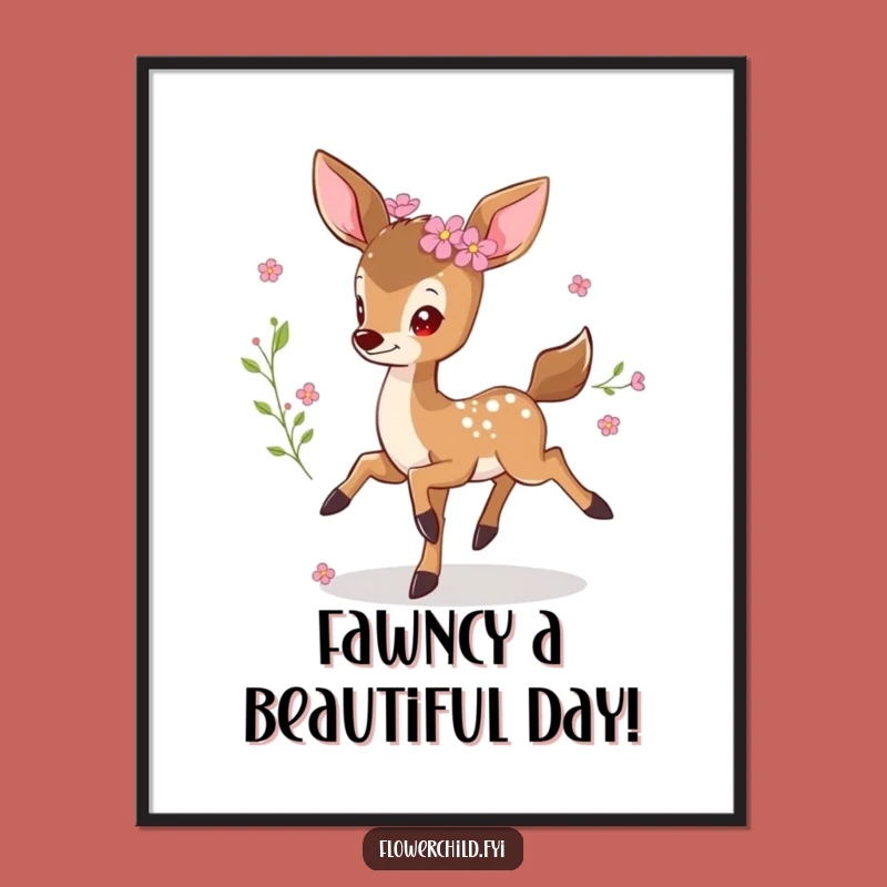 Free Printable Sweet Deer Wall Art - Downloadable Floral & Whimsical Decor!