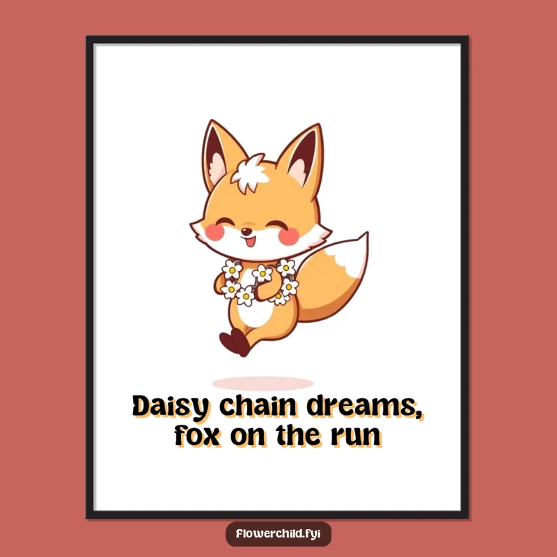 Free Printable Wall Art: Cheerful Skipping Fox, Funny Downloadable Art for Playful Spaces