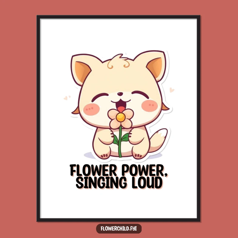 Free Printable Wall Art: Singing Animal Flower Art Funny Downloadable Gift