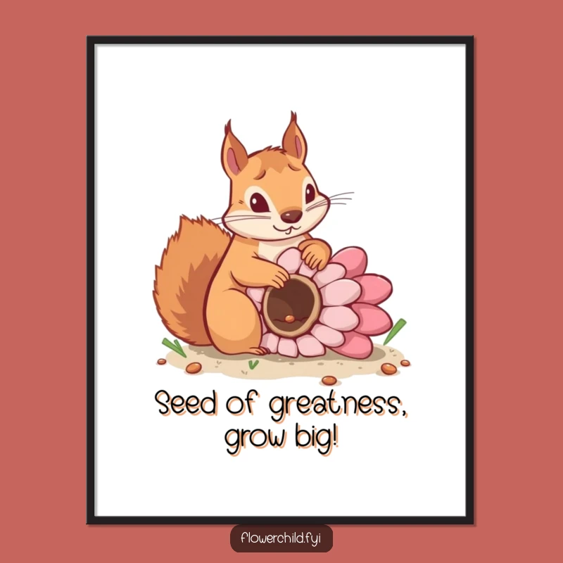 Funny Free Printable Wall Art: Squirrels Giant Seed Downloadable Art Gift