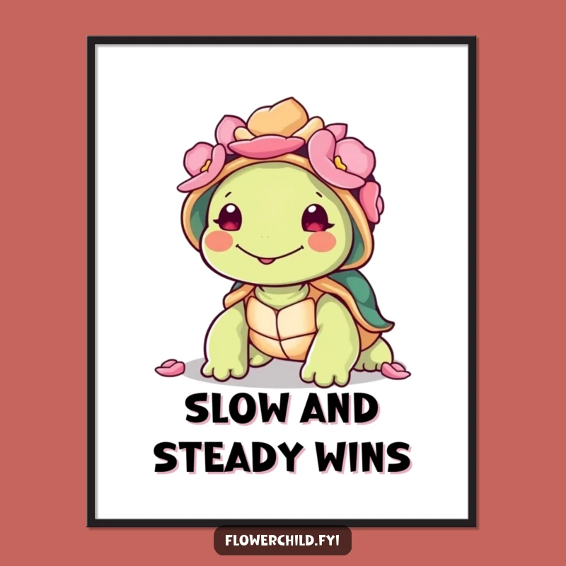 Free Printable Wall Art: Petal Turtle Humor for a Whimsical, Happy Home