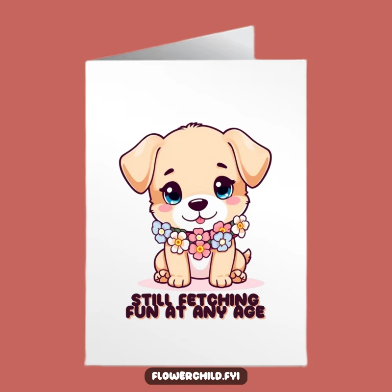 Free Printable Birthday Card: Puppy Flower Scarf, Adorable Downloadable Gift