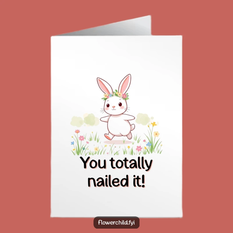 Free Printable Bunny Congrats Card - Joyful & Funny Downloadable Achievement Gift
