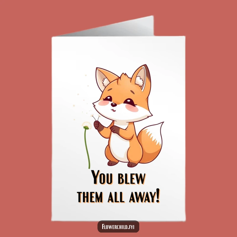Free Printable Congrats Card: Fox's Wishful Winds of Success Funny Downloadable Gift