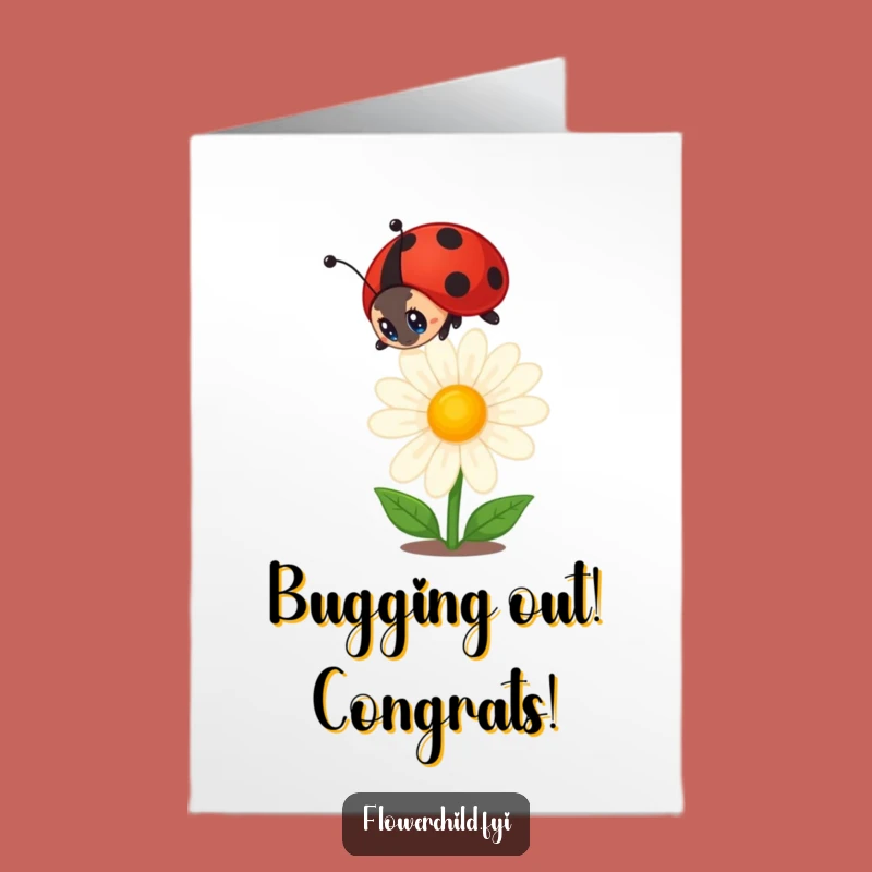 Free Printable Ladybug Congrats Card: Funny Downloadable Gift for New Beginnings