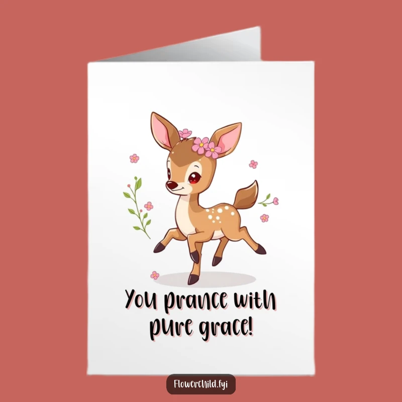 Free Printable Sweet Deer Congrats Card - Downloadable Floral Joy!