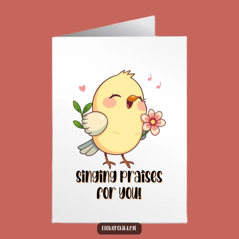 Free Printable Bird Congrats Card - Cheerful Melody Downloadable Achievement