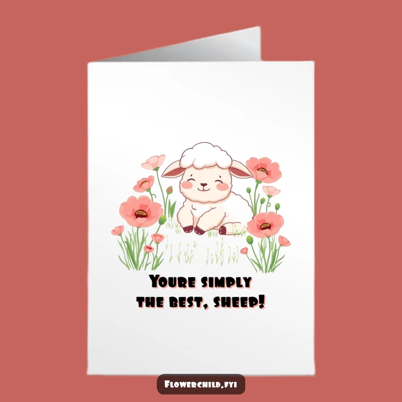 Free Printable Peaceful Sheep Congrats Card - Downloadable Calm Achievement!