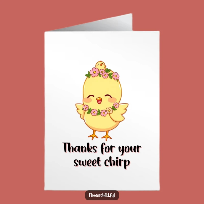 Free Printable Thank You Card: Chick's Grateful Chirps Funny Downloadable Gift