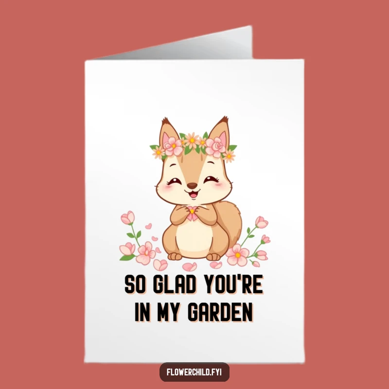 Free Printable Thank You Card: Squirrel's Grateful Garden Funny Downloadable Gift