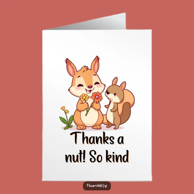 Free Printable Squirrel Thank You Card: Funny Downloadable Gift for Woodland Gratitude