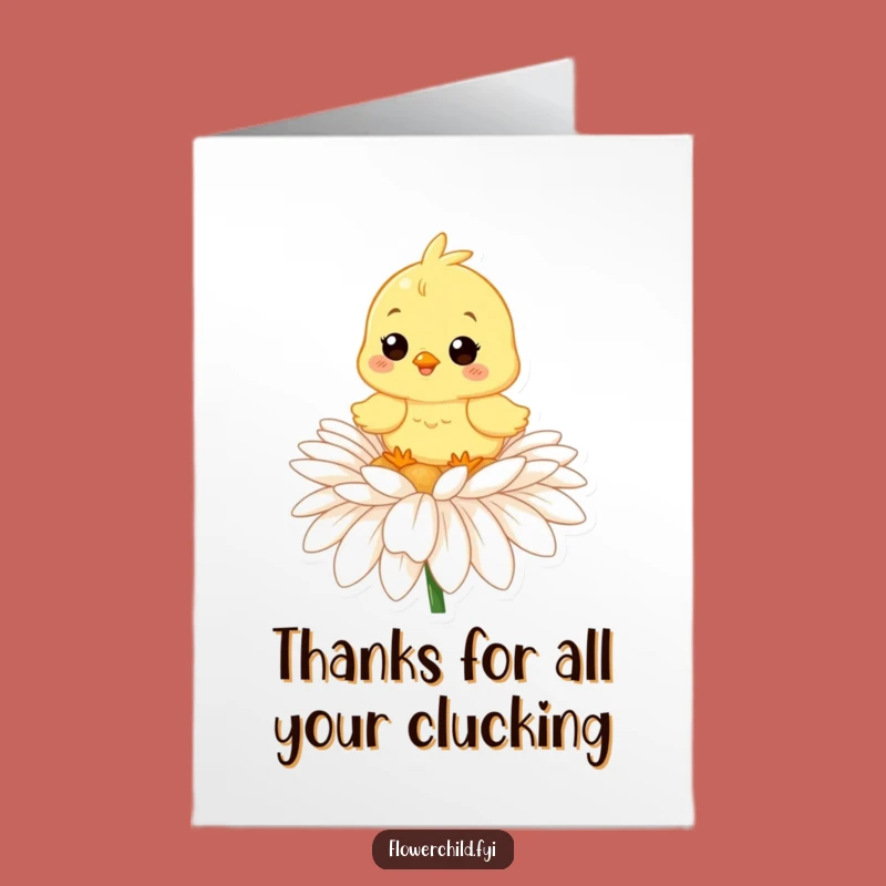 Free Printable Chick Thank You Card: Daisy Thanks, Funny Downloadable Gift