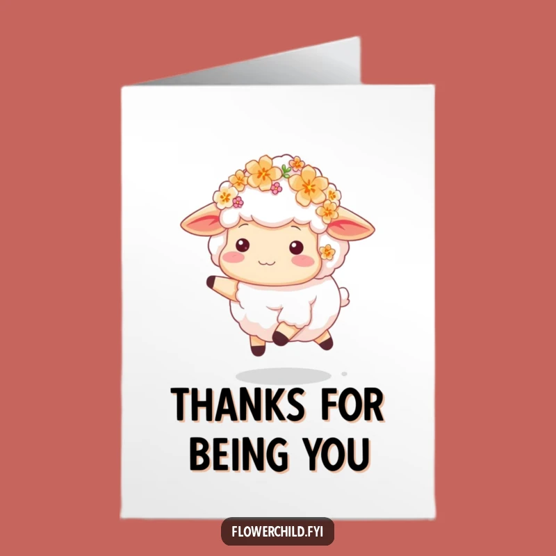 Free Printable Thank You Card: Sheep Skips Thanks, Adorable Downloadable Gift