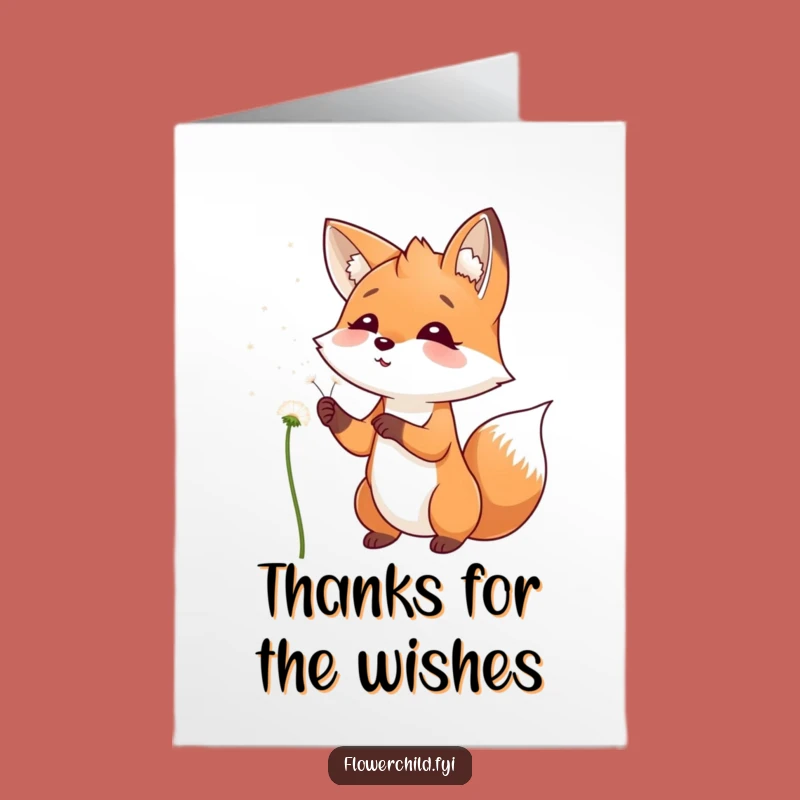 Free Printable Thank You Card: Fox's Grateful Breeze Funny Downloadable Gift
