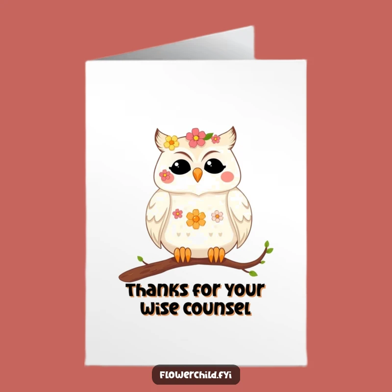 Free Printable Thank You Card: Content Owl Floral Gratitude Downloadable