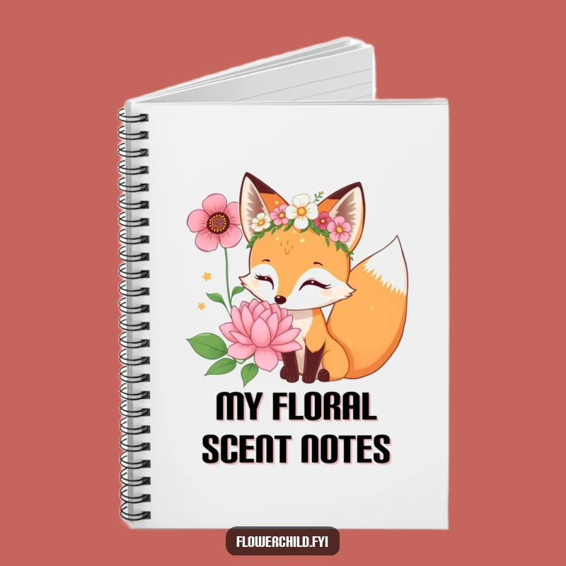 Funny Fox Flower Crown Notebook: Curious Bloom Journal