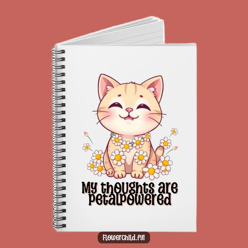 Funny Cat Daisy Chain Notebook - Cute & Creative Journal Gift