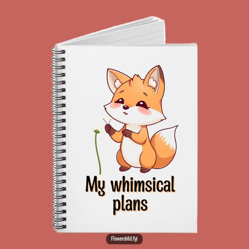 Funny Fox Dandelion Wish Notebook: Playful Blowing Journal, Useful Funny Gift