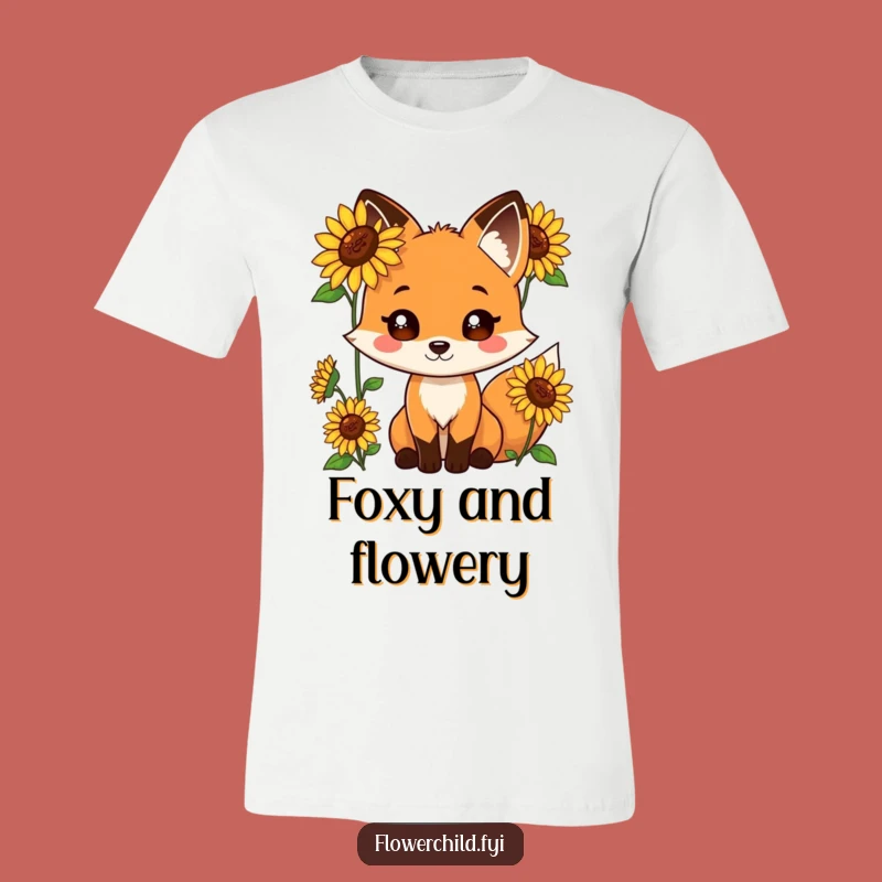 Funny Fox Sunflower T-Shirt: Playful Furry Friend Tee - Your New Favorite Funny Gift!