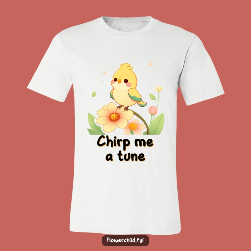 Funny Bird on Singing Flower T-Shirt: Wear Your Joy, Perfect Funny Gift for Nature Lovers