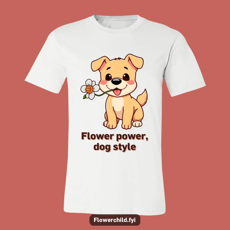 Funny Dog Flower T-Shirt - Playful & Cute Gift
