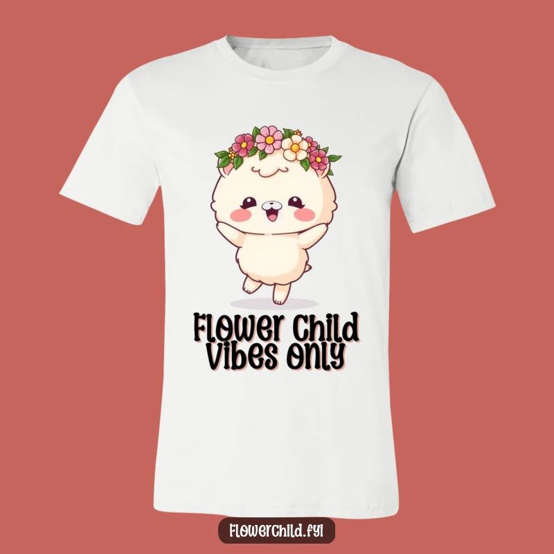 Funny Fluffy Animal Flower Crown Dancing T-Shirt: Wear Your Joyful Spirit
