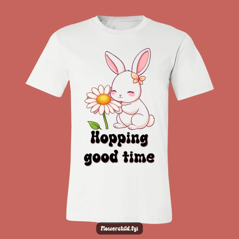 Funny Rabbit Daisy Nibbler T-Shirt: Petal-Eared Friend, Comfy Funny Gift for Nature Lovers