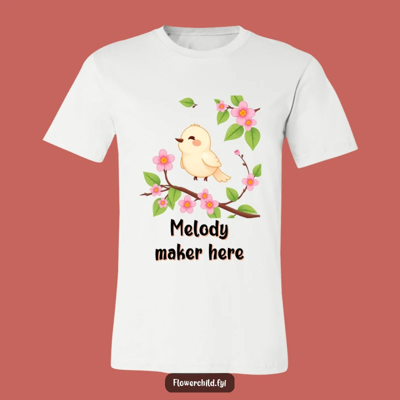 Funny Birdsong T-Shirt: Joyful Melody & Blooming Vine Tee - Your New Favorite Funny Gift!