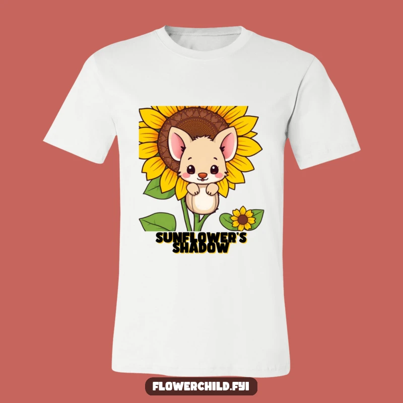 Funny Shy Animal T-Shirt: Hide in Plain Sight with Sunflower