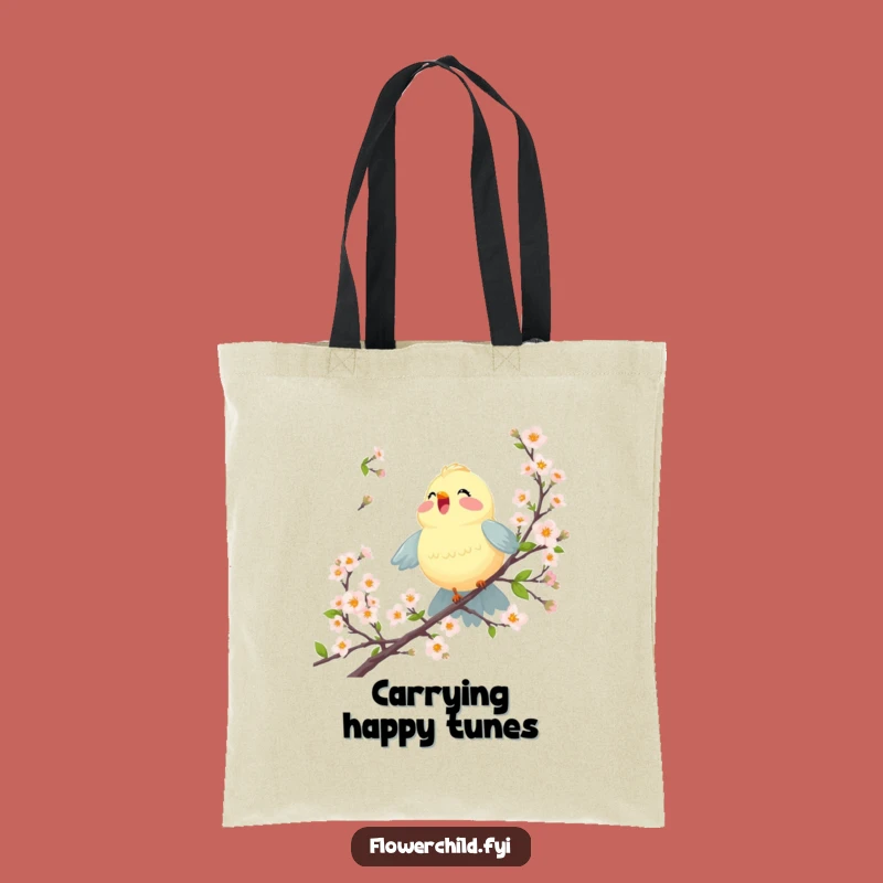 Funny Joyful Bird Tote Bag: Carry Your Song with Style