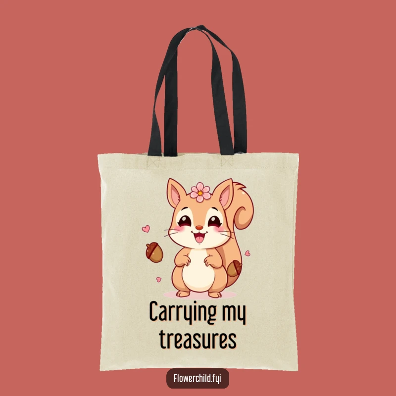Funny Squirrel Petals Tote Bag: Carry Your Nature Fun!