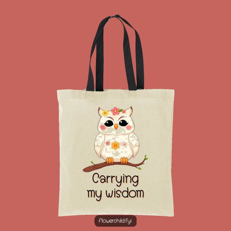 Funny Contented Owl Tote Bag - Charming Accessory for Nature Lovers