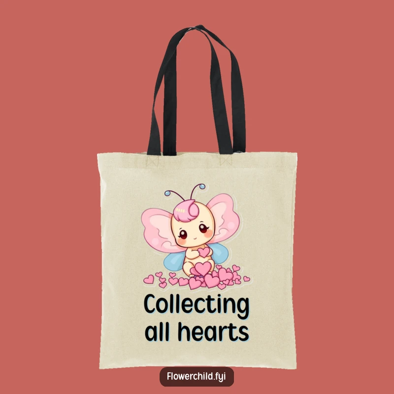 Funny Butterfly Hearts Tote Bag: Carry Sweetness, Chic Funny Gift!