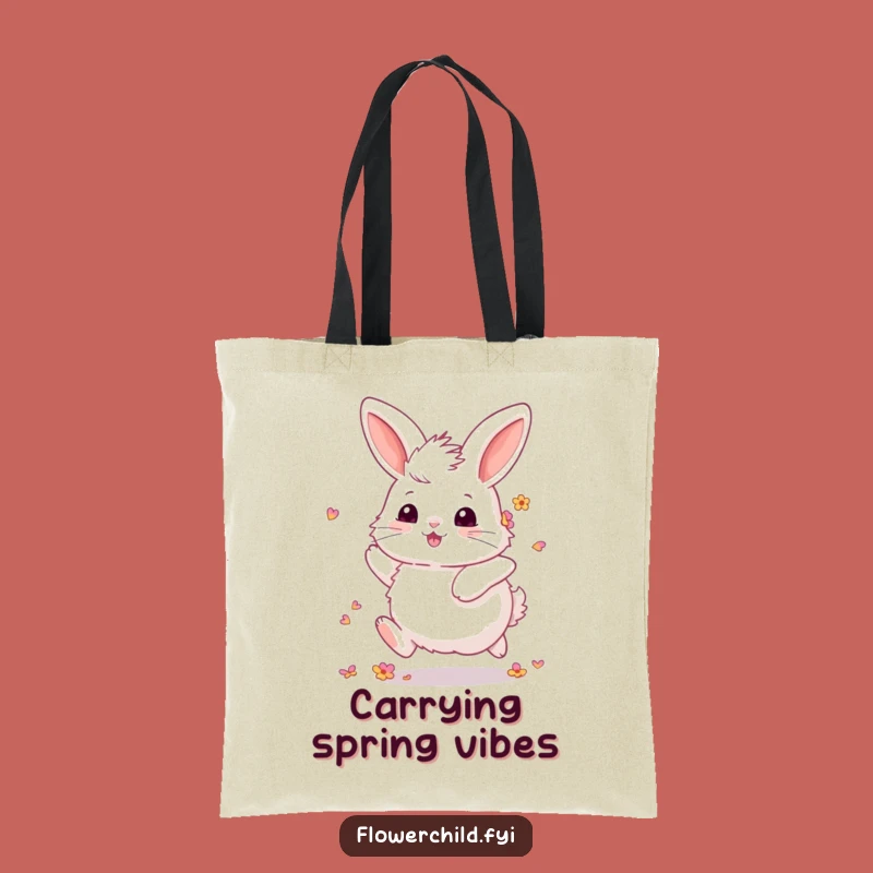 Funny Fluffy Bunny Flower Tote: Carry Joyful Springtime Everywhere