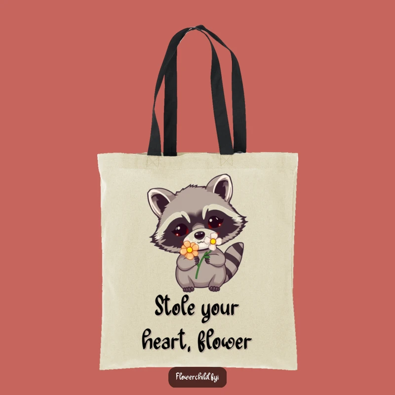 Funny Raccoon Flower Tote Bag: Carry Your Mischief in Style