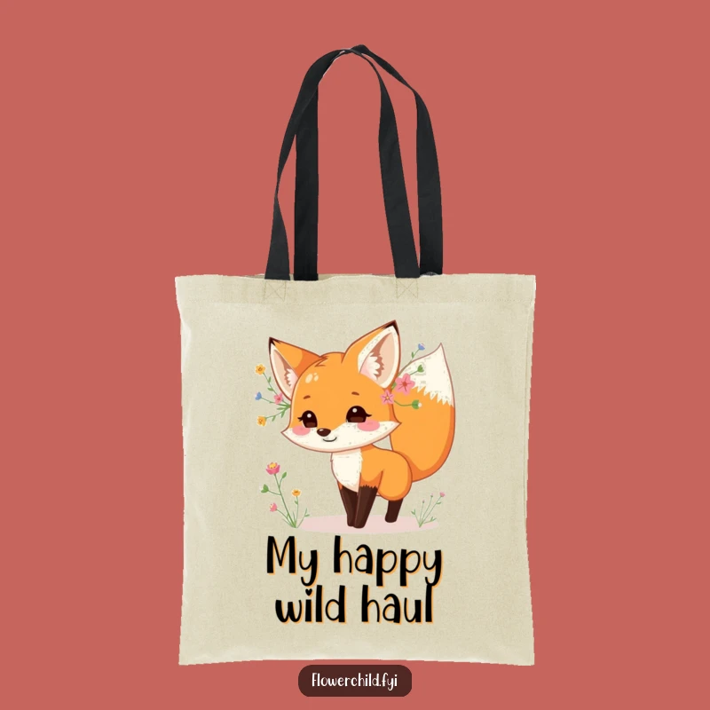 Funny Fox Wildflower Dance Tote Bag - Carry Your Playful Spirit